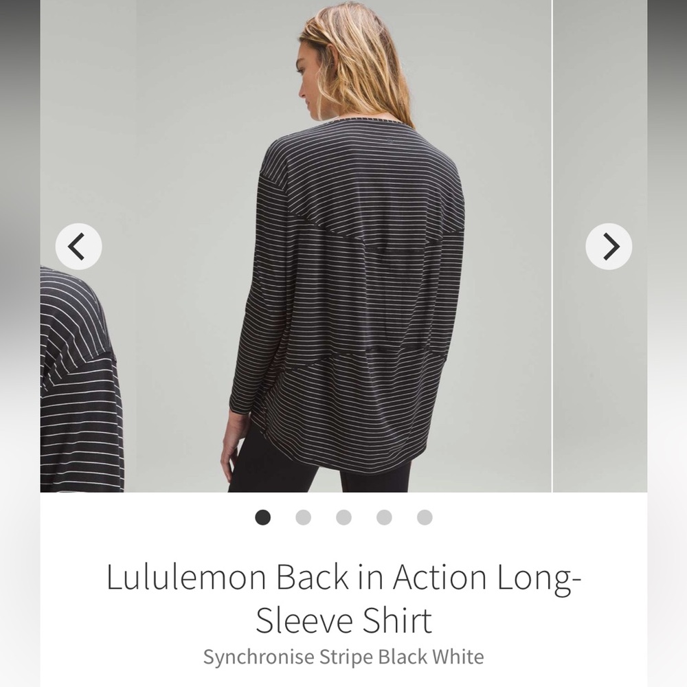 🖤Lululemon Back In Action Long Sleeve-new condition- size 6